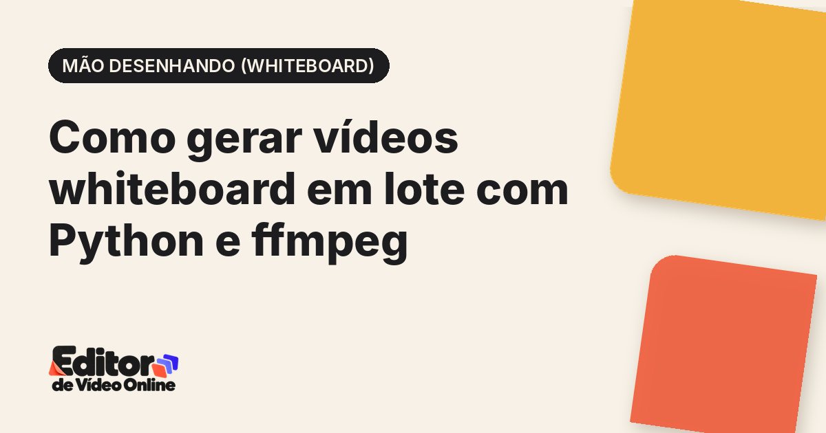 Capa do artigo: Como gerar vídeos whiteboard em lote com Python e ffmpeg